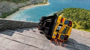 Видео для детей Лестницы против машин - BeamNG drive