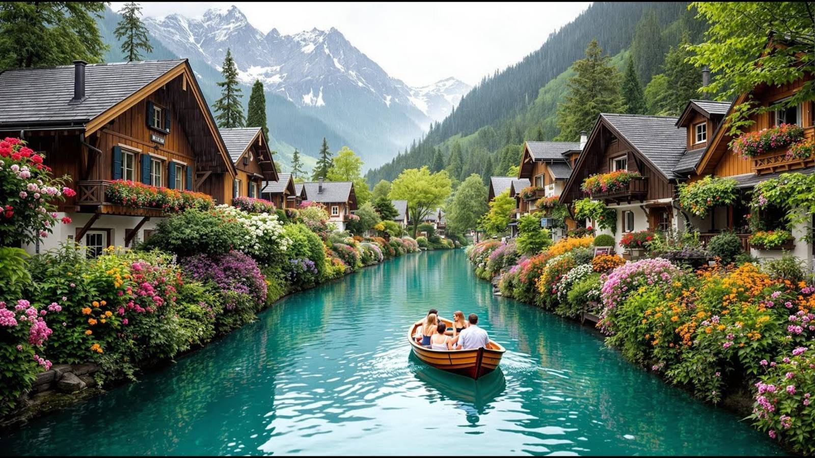 Интерлакен, Швейцария. Лучшее туристическое направление, самый красивый город Швейцарии, 4K 60 FPS смотреть онлайн