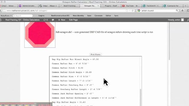 Octagon Rafter Construction Calculator смотреть онлайн