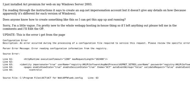 DevOps & SysAdmins: ASP.NET impersonation? смотреть онлайн