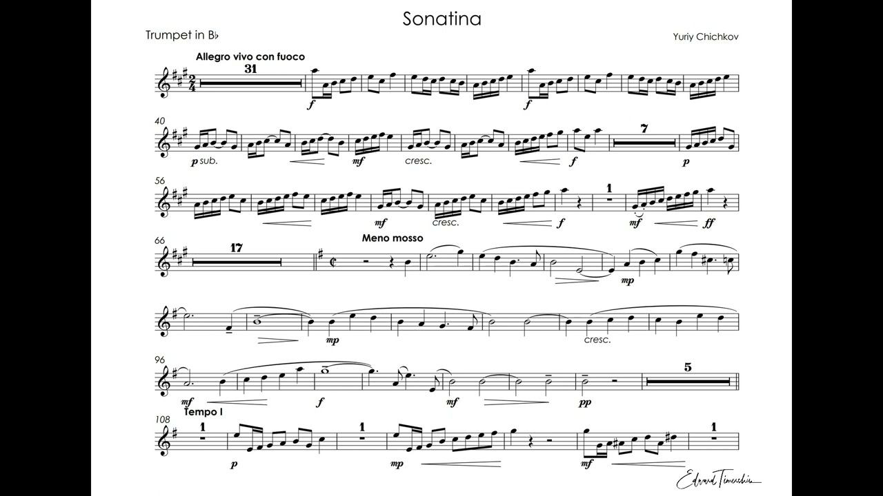 Chichkov, Yuri - Sonatina - Iskander Akhmadullin trumpet Bb смотреть онлайн