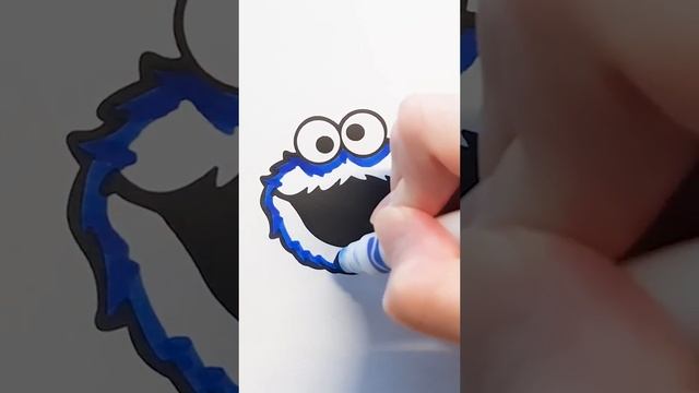 Coloring Cookie Monster! #shorts #coloring #drawing смотреть онлайн