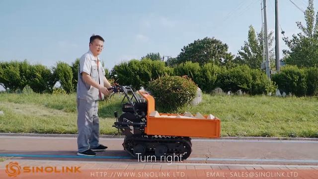 SINOLINK TD300A 6.5HPgasoline engine crawler short distance transportation minidumper Max load 300k смотреть онлайн