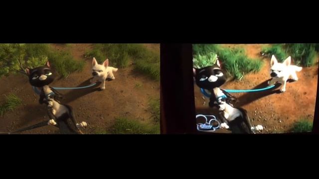 Bolt (2008) Bolt and Mittens get captured Widescreen vs. Full Screen. смотреть онлайн