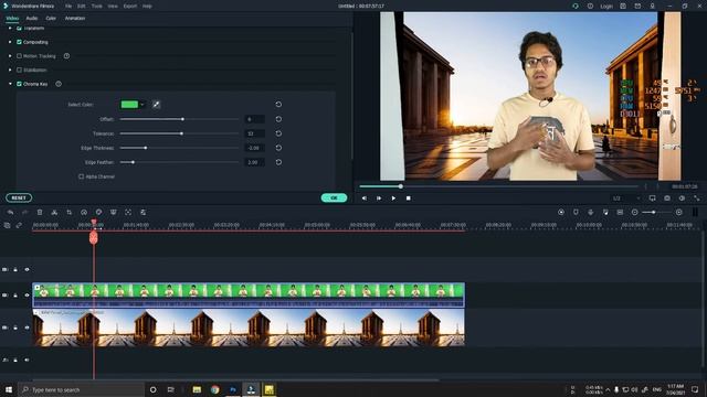 How to remove Green Screen in Wondershare Filmora | Change video Background in Filmora | Chroma key смотреть онлайн