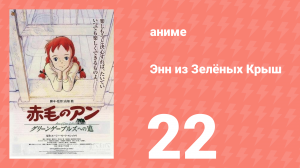Энн из Зелёных Крыш 22 серия (аниме-сериал, 1979)
