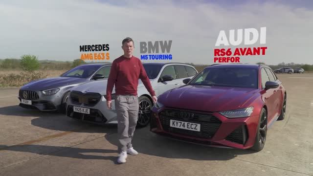 Заезд самых быстрых универсалов_ BMW M5 против Audi RS6 против AMG E63S