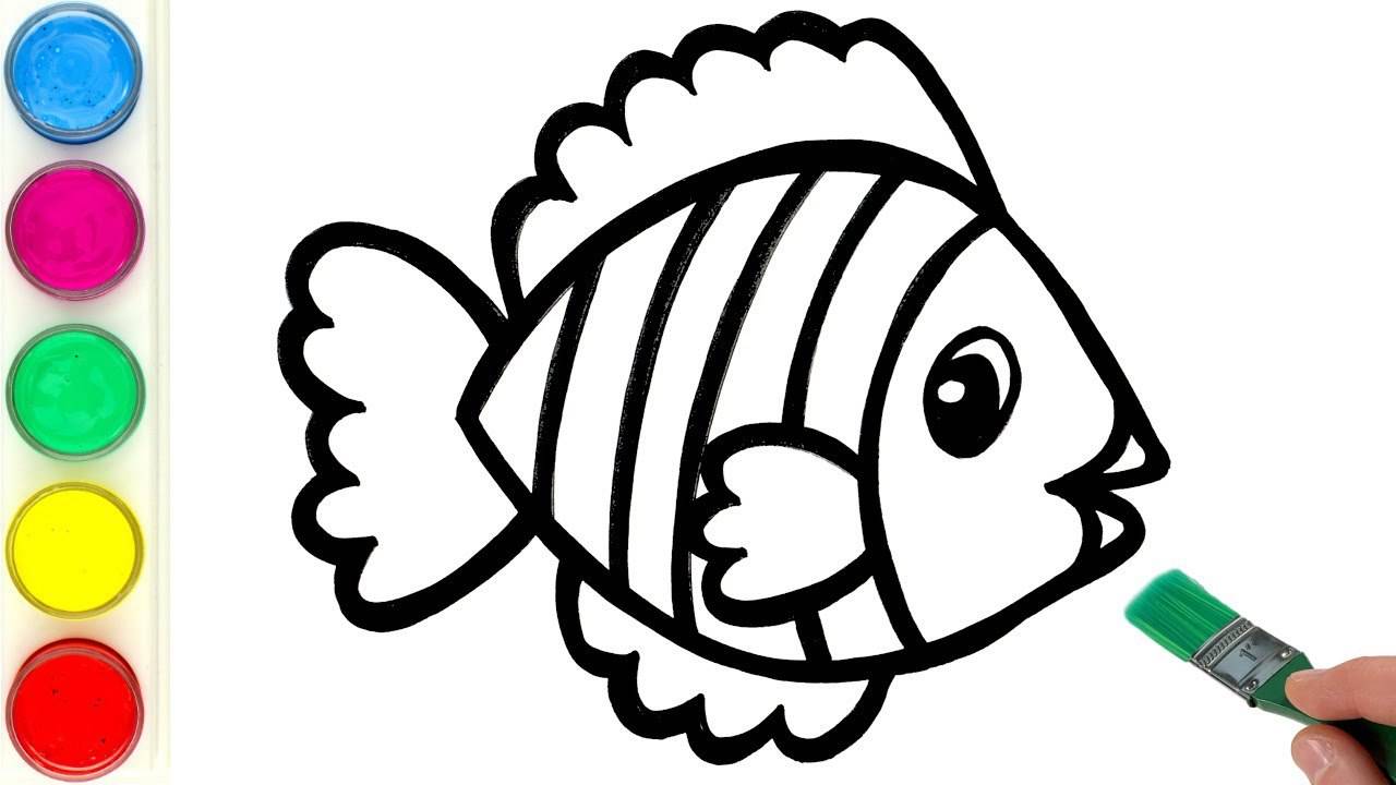 Рисуем и раскрашиваем рыбу. Детям и начинающим смотреть онлайн