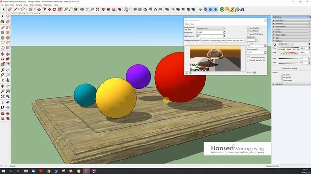 Hanni Handig met SketchUp - Twilight render - Environment Spherical Sky (achtergrond beeld) смотреть онлайн