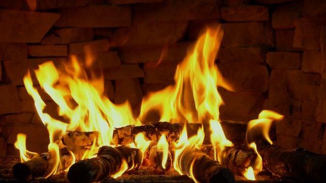Красивый камин. Звуки потрескивания огня смотреть онлайн