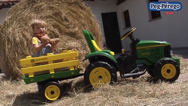 Детский трактор c прицепом Peg-Perego John Deere Power Pull в интернет магазине Bebe-market.com.ua смотреть онлайн
