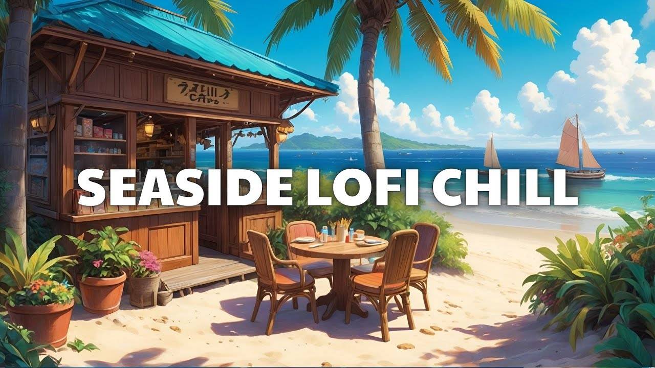 🌸 Peaceful Japan Shoreline Lofi 🌊   Relaxing Ocean Waves & Chill Beats To Study, Focus & Unwind