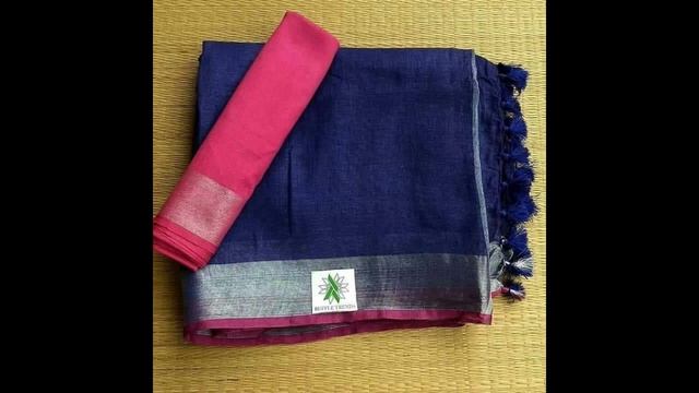 Sale Sale Sale Mega Offer || Linen By Linen 100 Count Sarees With Contrast Blouse Collections Onlin