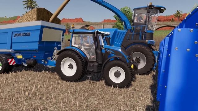 BIG LOADER OF COLORS! VALTRA TRACTORS & LONG CUTTER!! SUGARCANE JOBS! FS19 смотреть онлайн