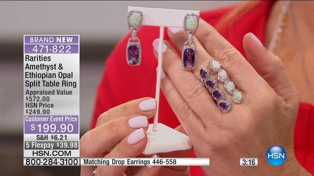 Rarities Amethyst and Ethiopian Opal Split Table Ring смотреть онлайн