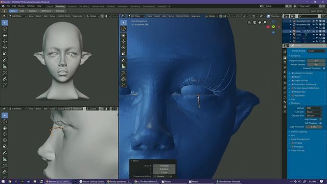 Sculpting a face in Blender pt 3: Individual Lashes смотреть онлайн