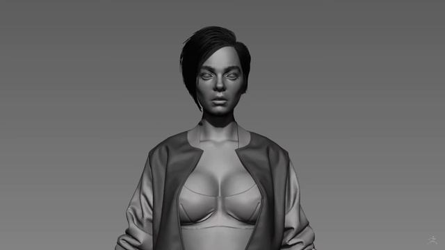 "Shy Girl" modeling progress - Day 12 . Zbrush Marvelous Designer смотреть онлайн