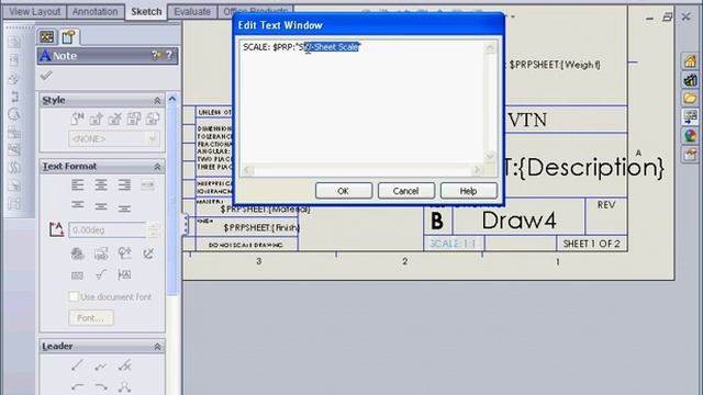Solidworks 2009 Training Drawing