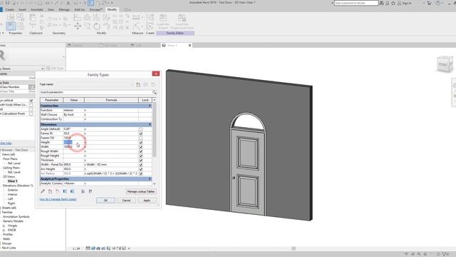 Parametric Door with Arc on Top Family in Revit смотреть онлайн