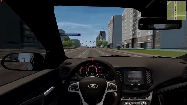 Шашки по городу на Lada Vesta Sport 1.8 в City car Driving смотреть онлайн