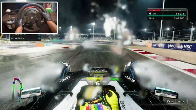 F1 23 (2024 mod) - Mercedes AMG F1 W15 F1 in Bahrain Grand Prix Wet - Steering Wheel Gameplay смотреть онлайн