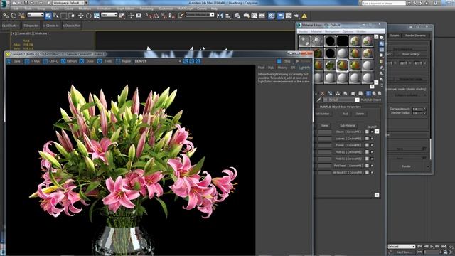 Growfx - Test render lily vase with corona смотреть онлайн