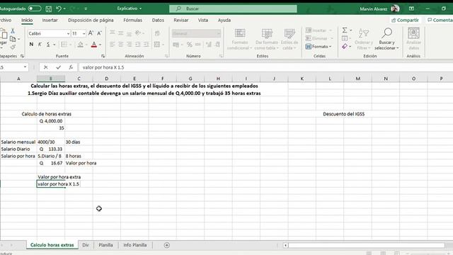 Cómo calcular Horas Extras y Descuento de IGSS смотреть онлайн