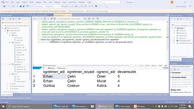 Bilişim - Veri Tabanı Konu Anlatımı Ders 22 Çoklu Tablo Veri Çekme - Inner Join (SQL)