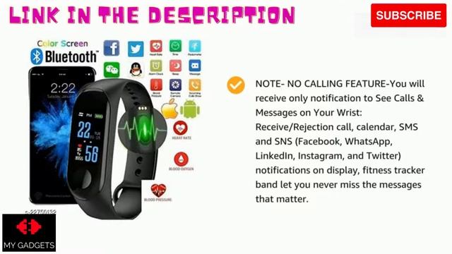 KUBA Smart Band M3C2021 Fitness Tracker Watch with Heart Rate смотреть онлайн