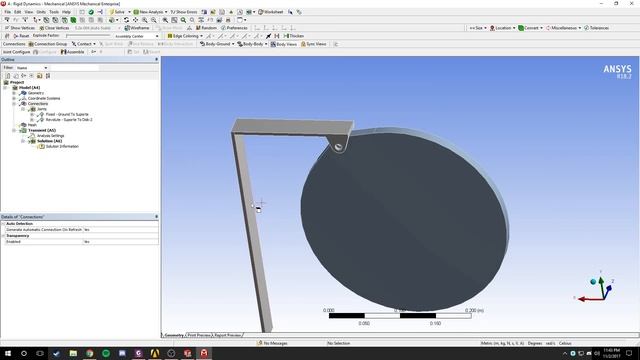ANSYS 18.2 - Dinâmica dos corpos rígidos | Disco смотреть онлайн