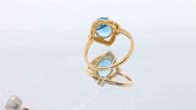 Золотое кольцо с топазом и фианитами арт. 713942 смотреть онлайн