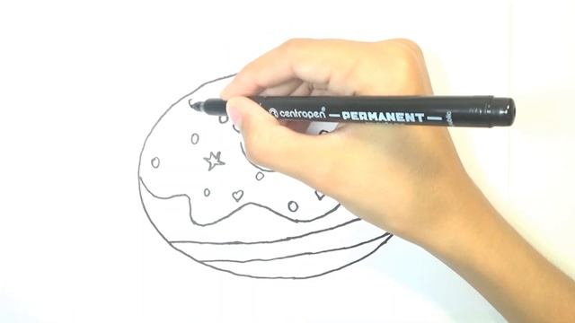 Рисуем пончик / Draw A Donut / Coloring / Раскраска