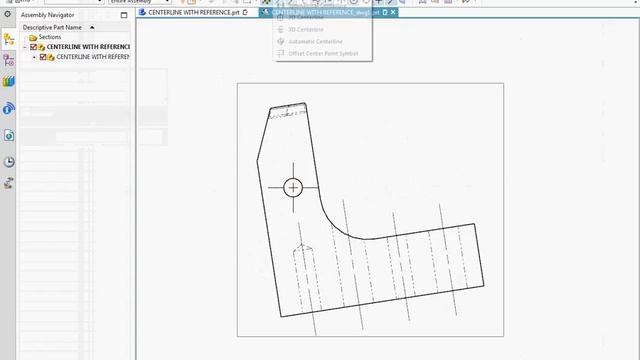 Centerline with reference in drafting: Comparing NX and CATIA commands смотреть онлайн