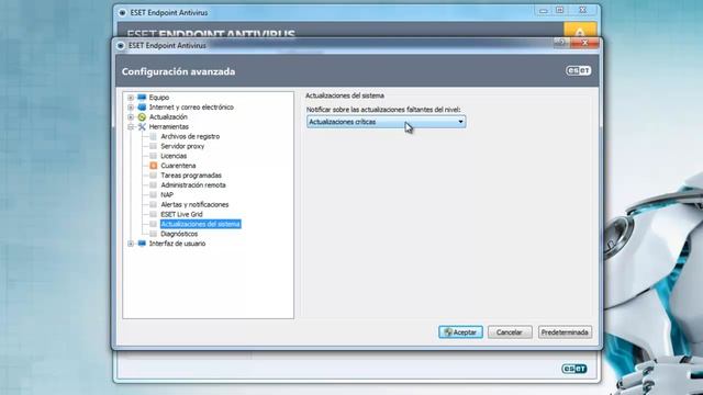 Activar y desactivar la detección de Actualizaciones del Sistema Operativo en ESET Endpoint 5.0 смотреть онлайн