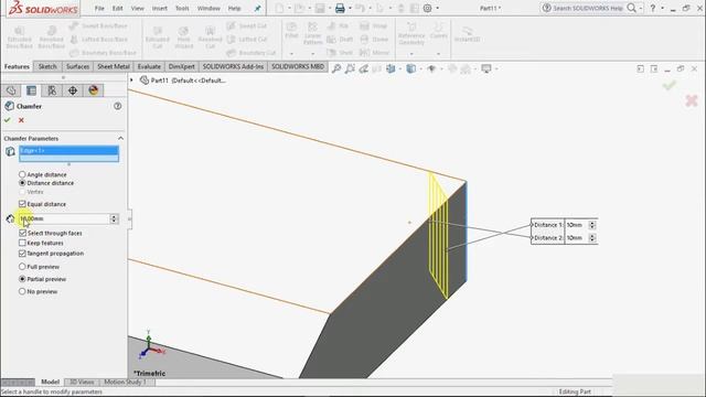 CHAMFER COMMAND IN 3D DRAWINGS - Solid Works Tutorial смотреть онлайн