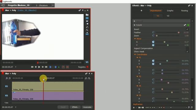 Video Tutorial Lightworks PRO N. 73. Filmato Tridimensionale.
