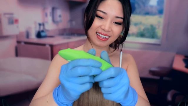[ASMR] Doctor Scalp Exam And Aloe Treatment