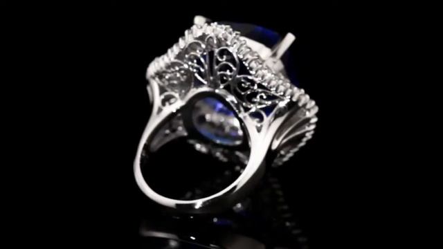 JewelryRoom Rare Huge 32 8 Carats Tanzanite w 4 5 Carats Diamonds Platinum Ring смотреть онлайн