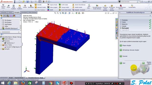 Dirsek Analiz ve Optimizasyon-14 SolidWorks смотреть онлайн