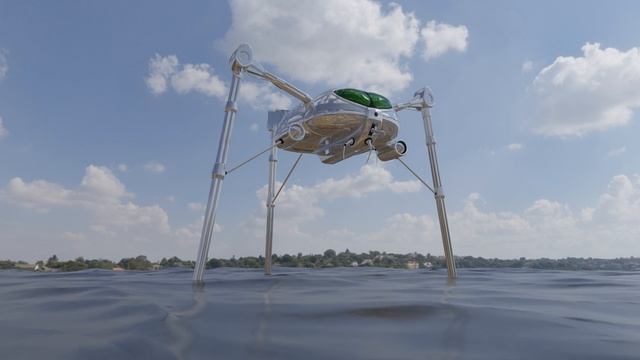 War of the Worlds. Fighting Machine. Animated water test1 ( Blender ) смотреть онлайн
