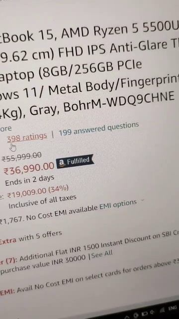 Amazon Great Indian Sale 2022 Laptop Offers | Honor MagicBook 15 AMD Ryzen 5 5500U #shorts