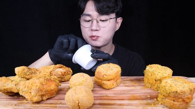 뿌링클 뿌링 멘보샤 치즈볼 치킨 먹방ASMR MUKBANG FRIED CHICKEN & MENBOSHA & CHEESE BALL チキン チーズボール Eating Sounds