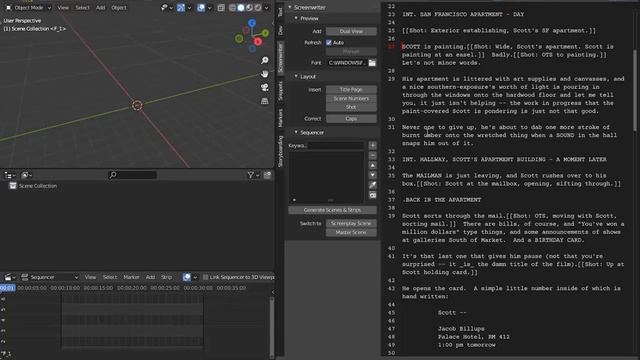 Free Screenwriter Blender Add-On смотреть онлайн