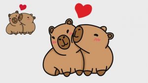 Как нарисовать влюбленную пару капибар, легко