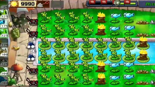 Plants Vs Zombies Adventure Pool Level 4 Gameplay