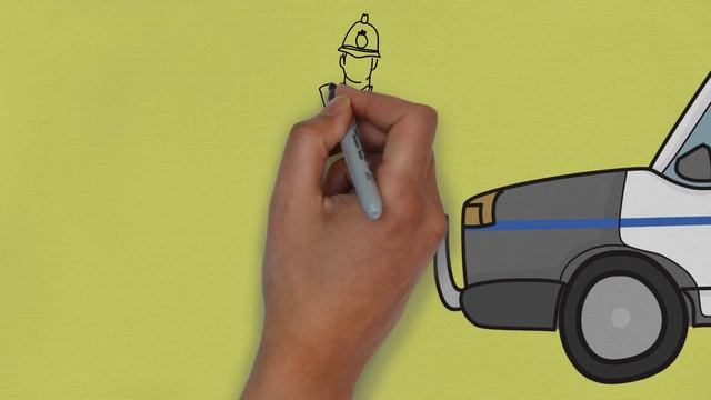 Мультики машинки - полицейская машина - Раскраска смотреть онлайн