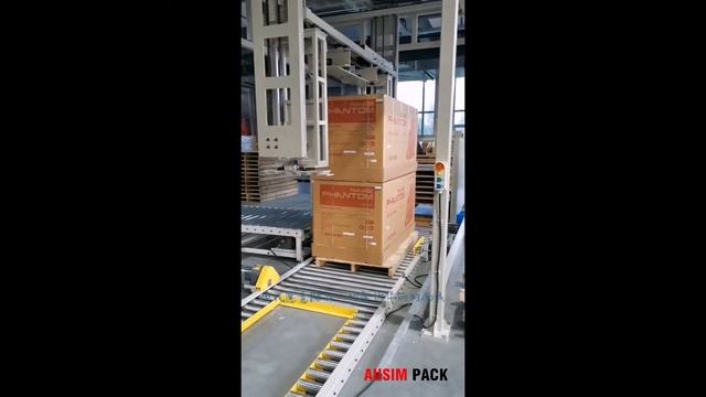 Online pallet strapping machine pallet wrapper with pallet dispensor automatic packing line смотреть онлайн