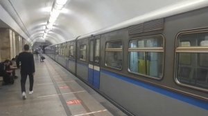 Поезд метро 81-740/741 «Русич». Обкатка. Станция метро Университет.