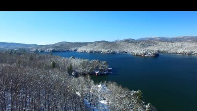 Lake Burton Snow Aerial Jan 7 2016