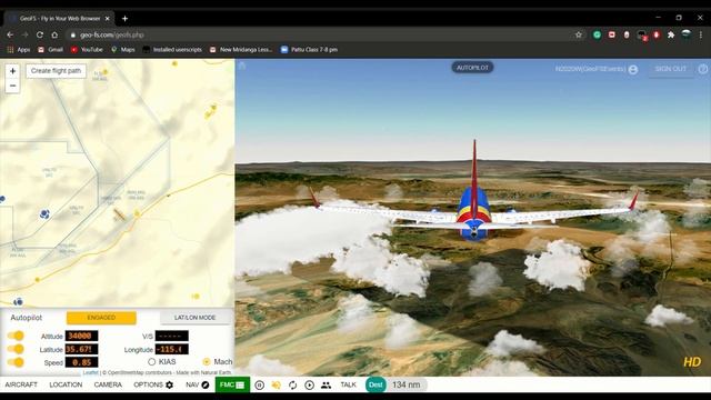 Los Angeles (LAX) to Las Vegas (LAS) - GeoFS Time lapse смотреть онлайн